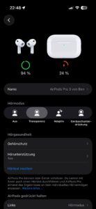 Apple AirPods Pro 3 Systemeinstellungen