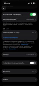 Apple AirPods Pro 3 Systemeinstellungen