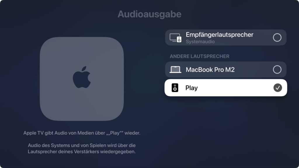 Sonos Play und Apple TV