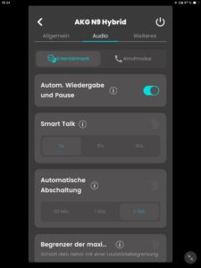 Audioeinstellungen III_AKG Headphones App