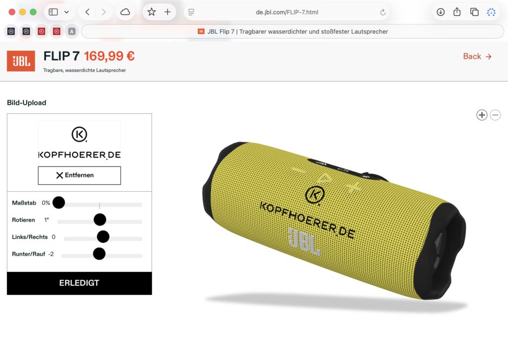 JBL Flip 7 Konfigurator