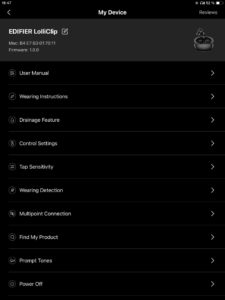 Edifier LolliClip Einstellungen_Edifier ConneX App