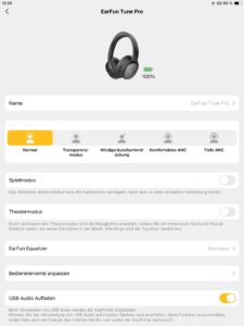 Hauptseite I_EarFun Audio App