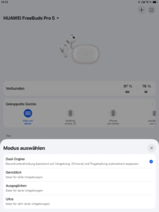 Huawei FreeBuds Pro 5 Geräuschkontrolle II_Huawei Audio Connect App