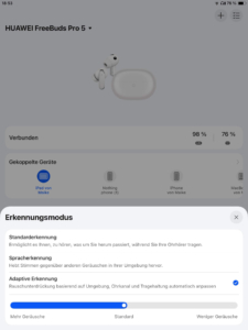 Huawei FreeBuds Pro 5 Geräuschkontrolle I_Huawei Audio Connect App