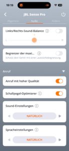 JBL Sense Pro App