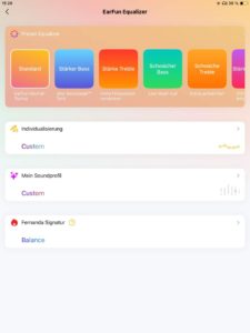Klangregelung I_EarFun Audio App