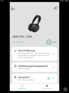 Sennheiser RS 275 App Startseite I_Hoerer