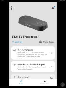 Sennheiser RS 275 App Startseite I_Transmitter
