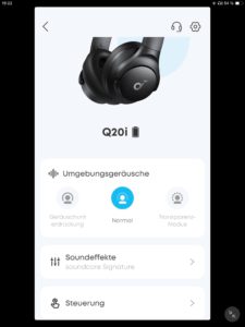 Soundcore Q20i App DE - Startseite II_Soundcore App