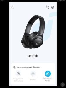 Soundcore Q20i App DE - Transparenzmodus_Soundcore App