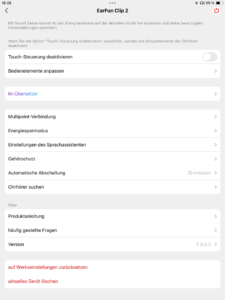 Startseite II_EarFun Audio App