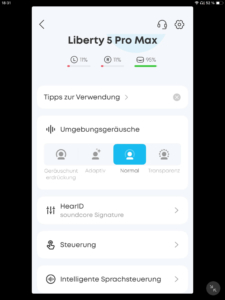 Startseite II_Soundcore App