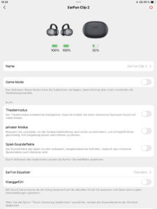 Startseite I_EarFun Audio App