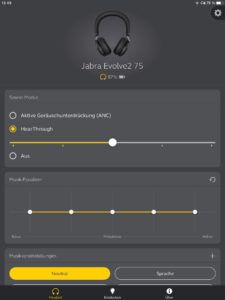 Startseite I Jabra Sound+ App