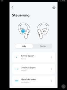 Touch-Steuerung I_Soundcore App AeroFit