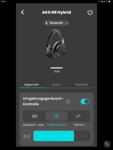 Umgebungskontrolle II_AKG Headphones App