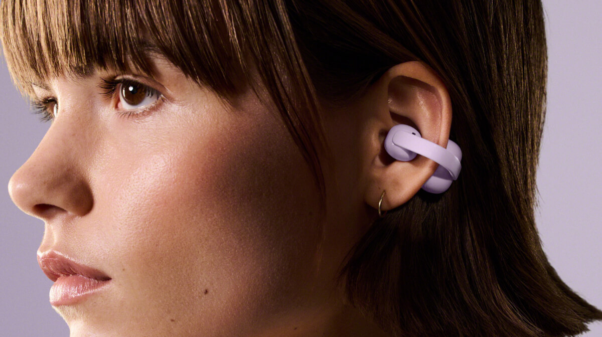 Woman Wearing Sony LinkBuds Clip