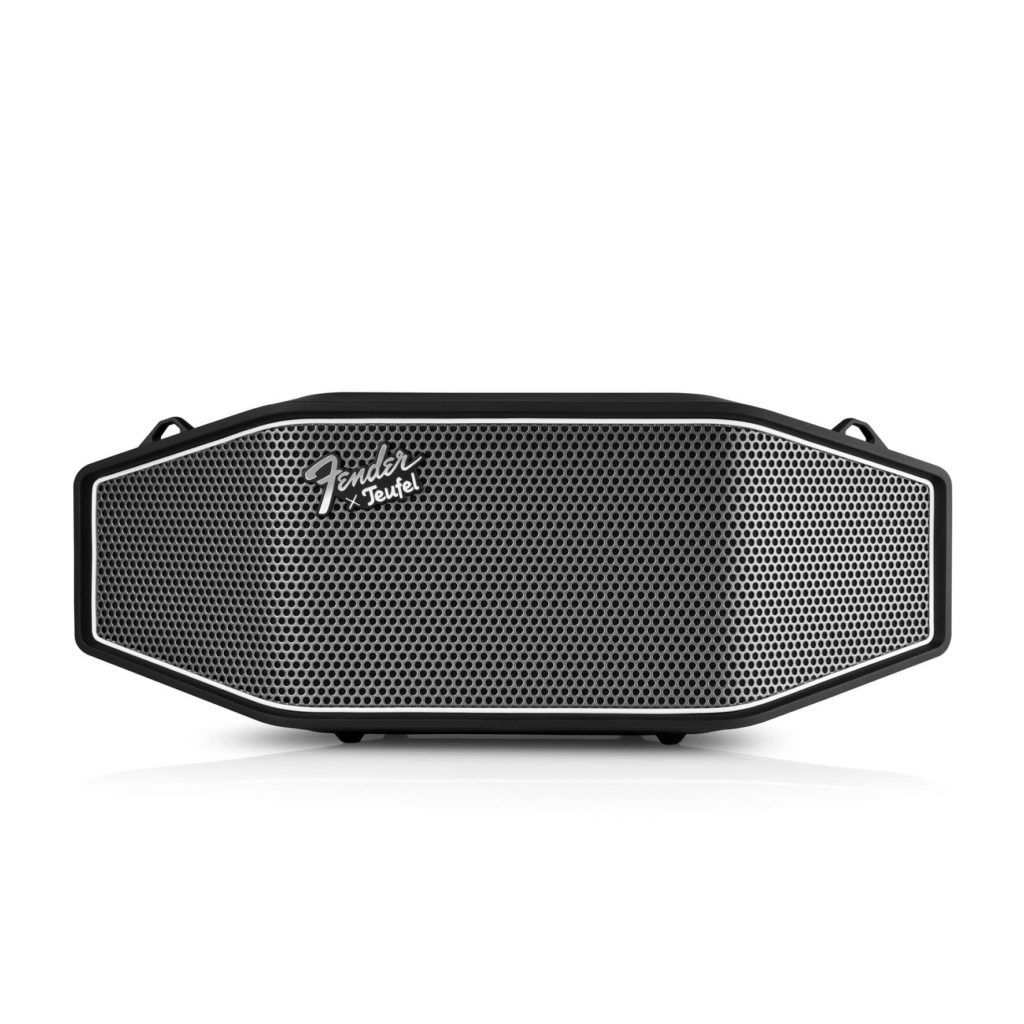 Teufel Fender x Rockster GO 2 Stereoset - Draagbare bluetooth outdoor-speakers, Batterijduur (28 uur), Waterdicht IP67, Fender-design - Set van 2 - Steel Black (zwart